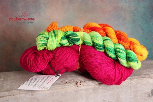 Sockenset Leuchtkraft, 4-fach Sockenwolle 400m, mulesingfrei
