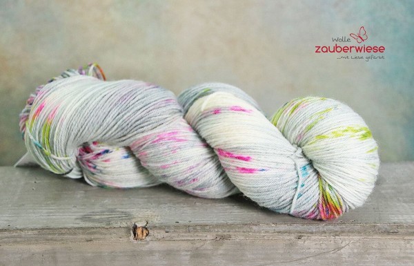 Frühlingssprenkel, 4-fach Sockenwolle 400m, mulesingfrei