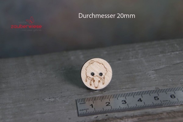 Holzknopf Schaf aus Ahorn