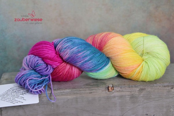 Regenbogen, 4-fach Sockenwolle 400m, mulesingfrei