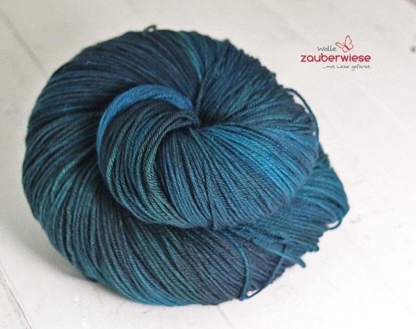Petrol meliert, Merino superwash 400m
