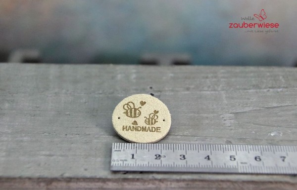 Etikett handmade, beige