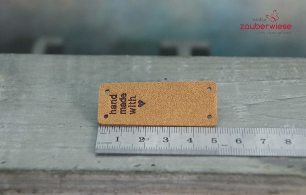 Etikett handmade with love, braun