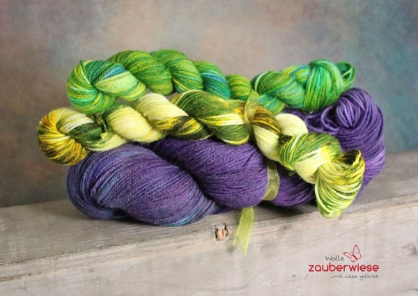 Sockenset Blumenkranz, 4-fach Sockenwolle 400m, mulesingfrei