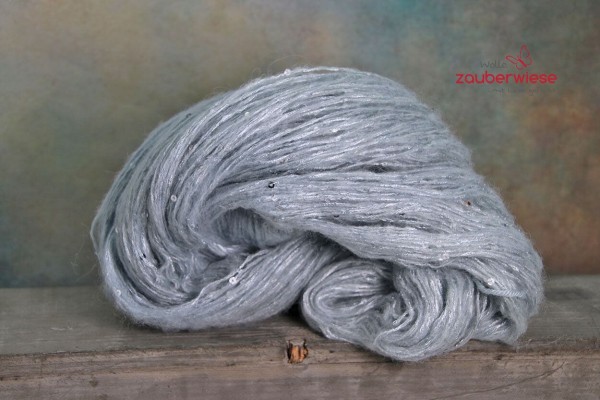 Silberschmuck, Pailletten Flauschgarn 390m, 100g