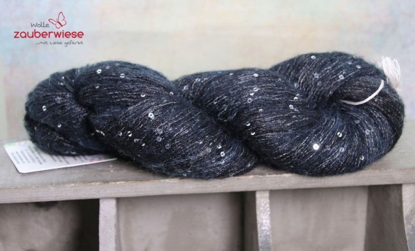 Kohle, Pailletten Flauschgarn 390m, 100g