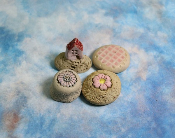 Handgemachte Tränkesteine für Insekten, 4 Stück