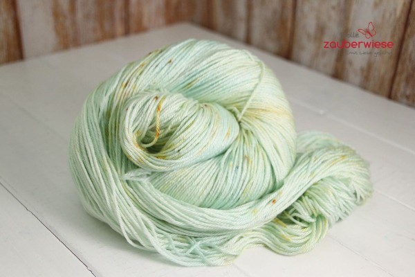 Mint mit Sprenkelchen, Merino Seide 400m mulesingfrei