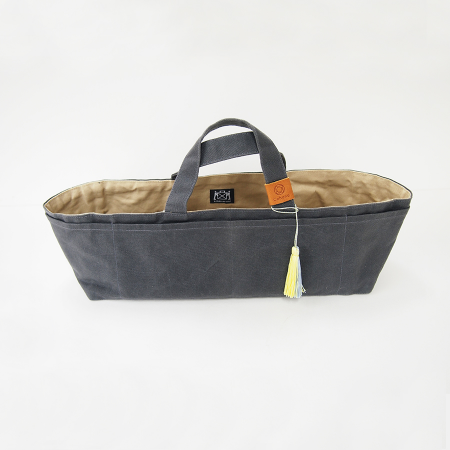 Canvas Tasche dunkelgrau/gelb