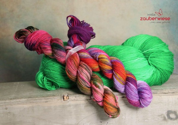 Sockenset strahlend, 4-fach Sockenwolle 400m, mulesingfrei