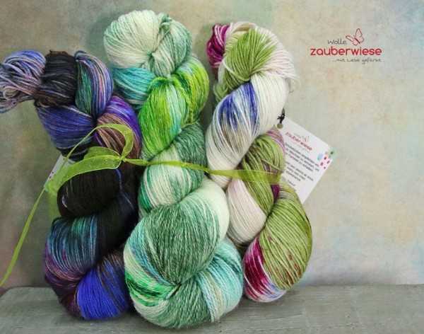 Unikat-Set, 4-fach und Merino Baumwolle