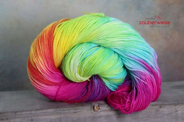 Regenbogen, 4-fach Sockenwolle 400m, mulesingfrei