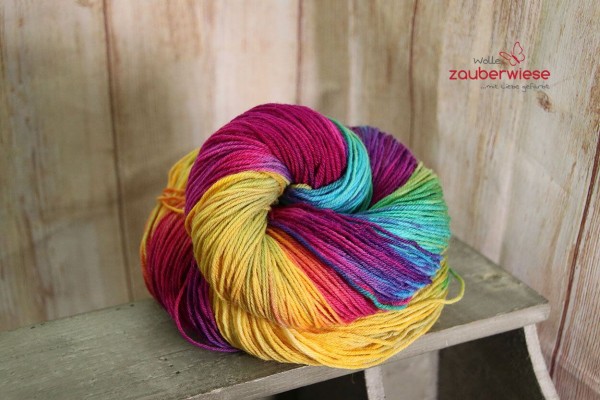 fantasievoll, 4-fach Sockenwolle 400m, mulesingfrei