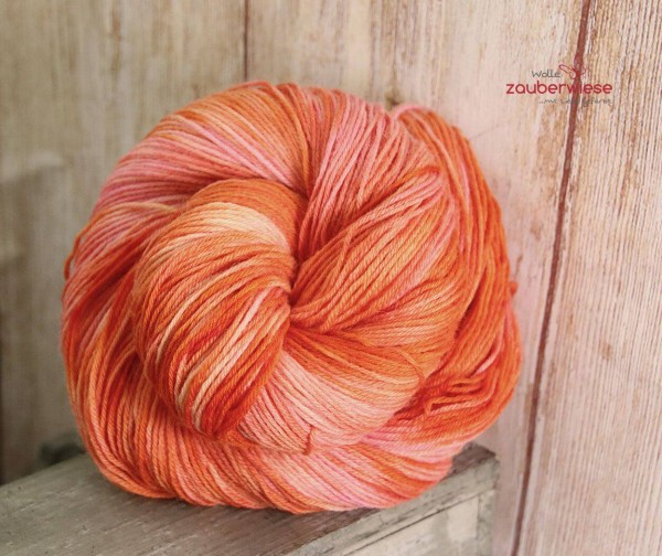 Orangensorbet, 4-fach Sockenwolle 400m, mulesingfrei