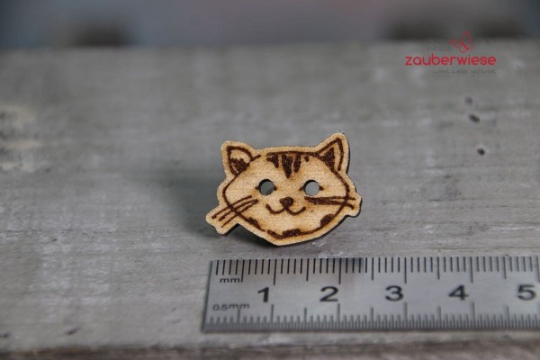 Holzknopf Katze aus Ahorn